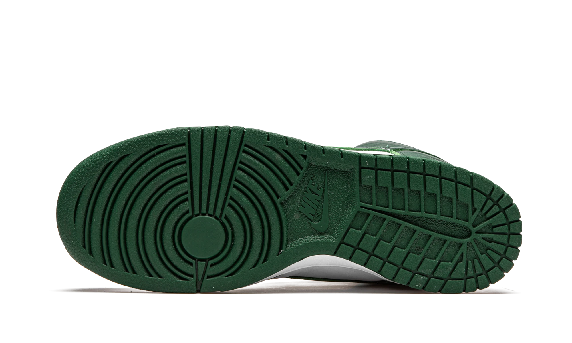 Outer rubber sole of the Nike Dunk High SP Spartan Green (CZ8149-100).