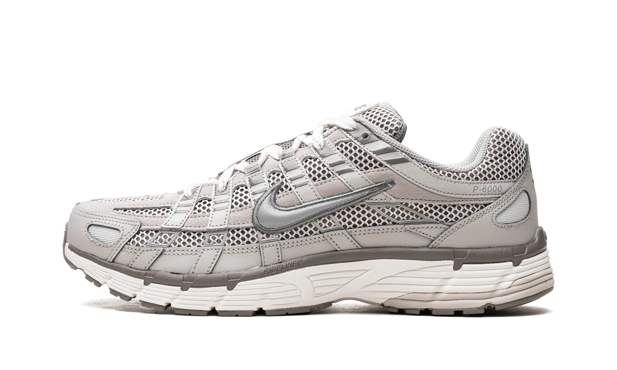 Nike P-6000 "Light Iron Ore" (FN6837-012), inner side view. Available at MNR Sneakers, free shipping to UK, Ireland, USA, Canada, Australia and Europe.