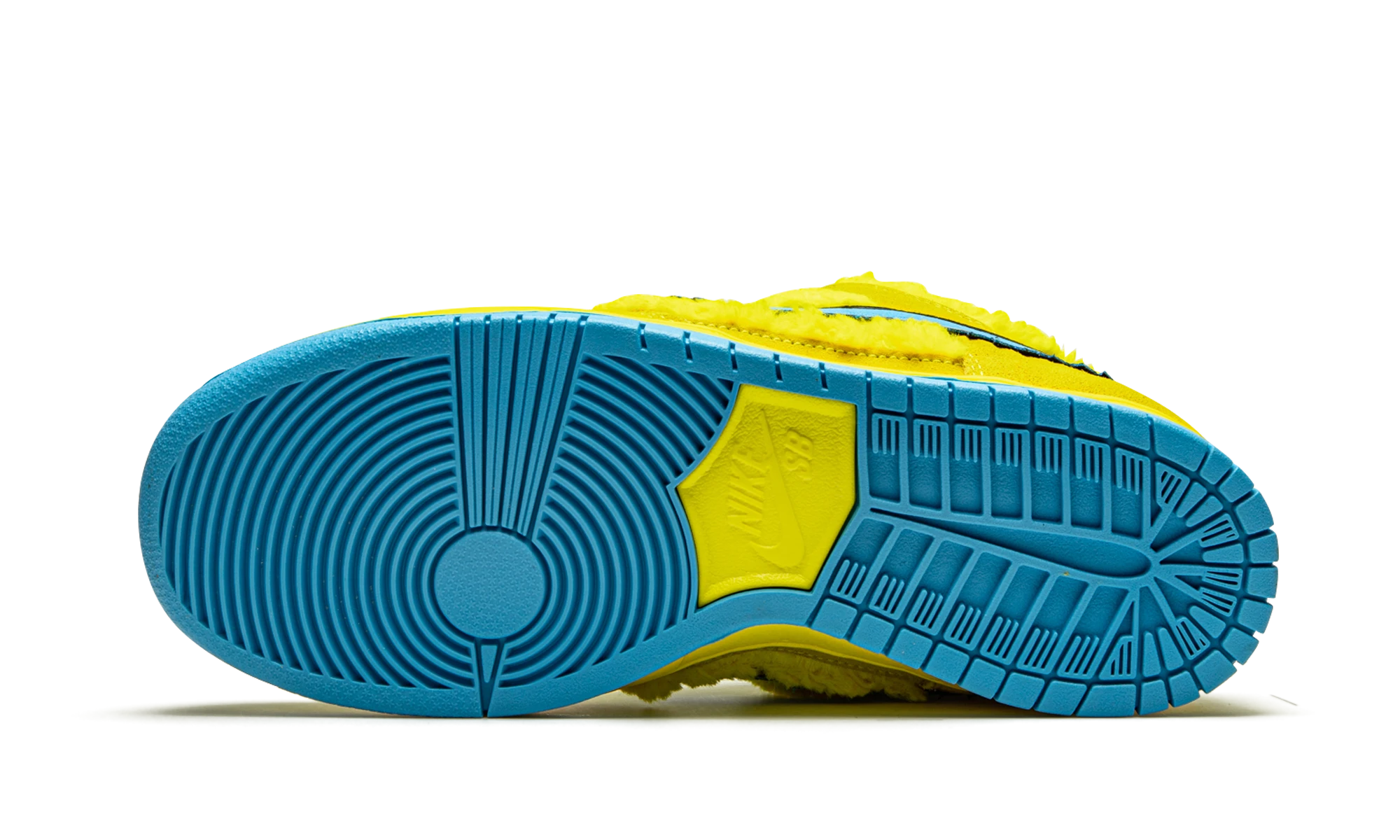 Outer rubber sole of the Nike SB Dunk Low Grateful Dead Bears Opti Yellow (CJ5378-700).