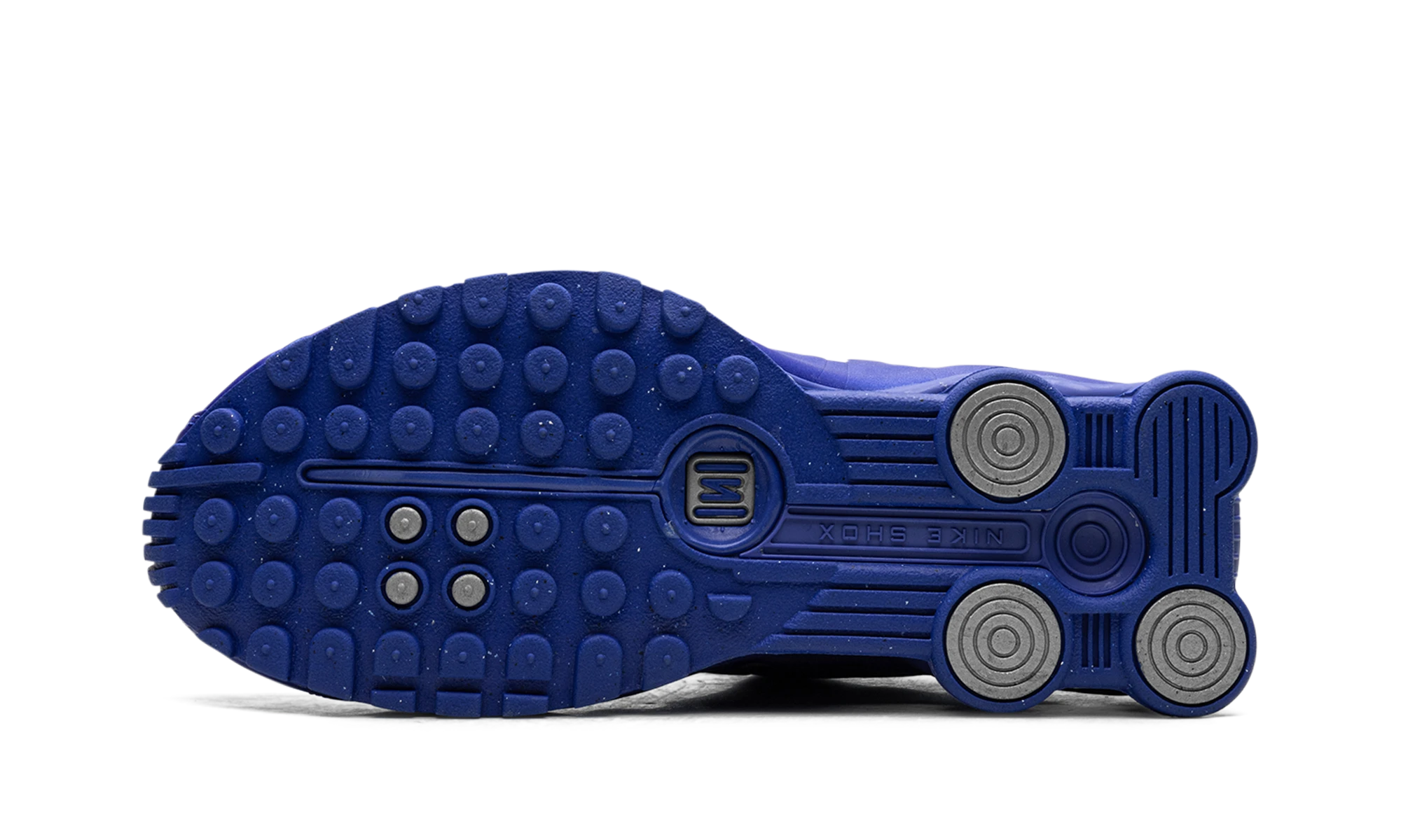 Εξωτερική ελαστική σόλα της Nike Shox R4 Racer Blue Metallic Silver (HJ7303-445).