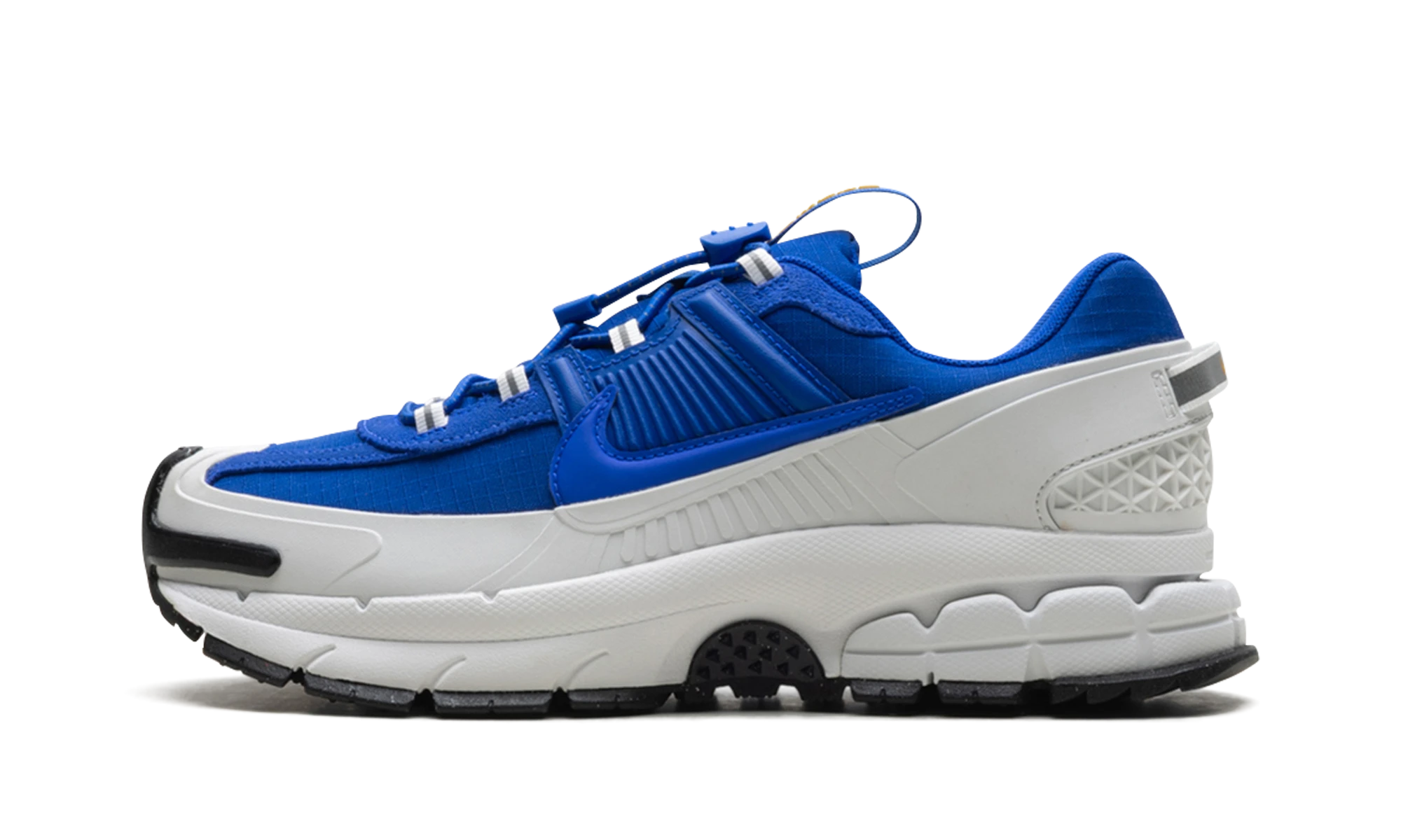 Sneaker Nike Zoom Vomero 5 Roam Racer Blue (FV2295-400) in leather blue, white and black — outer profile view.