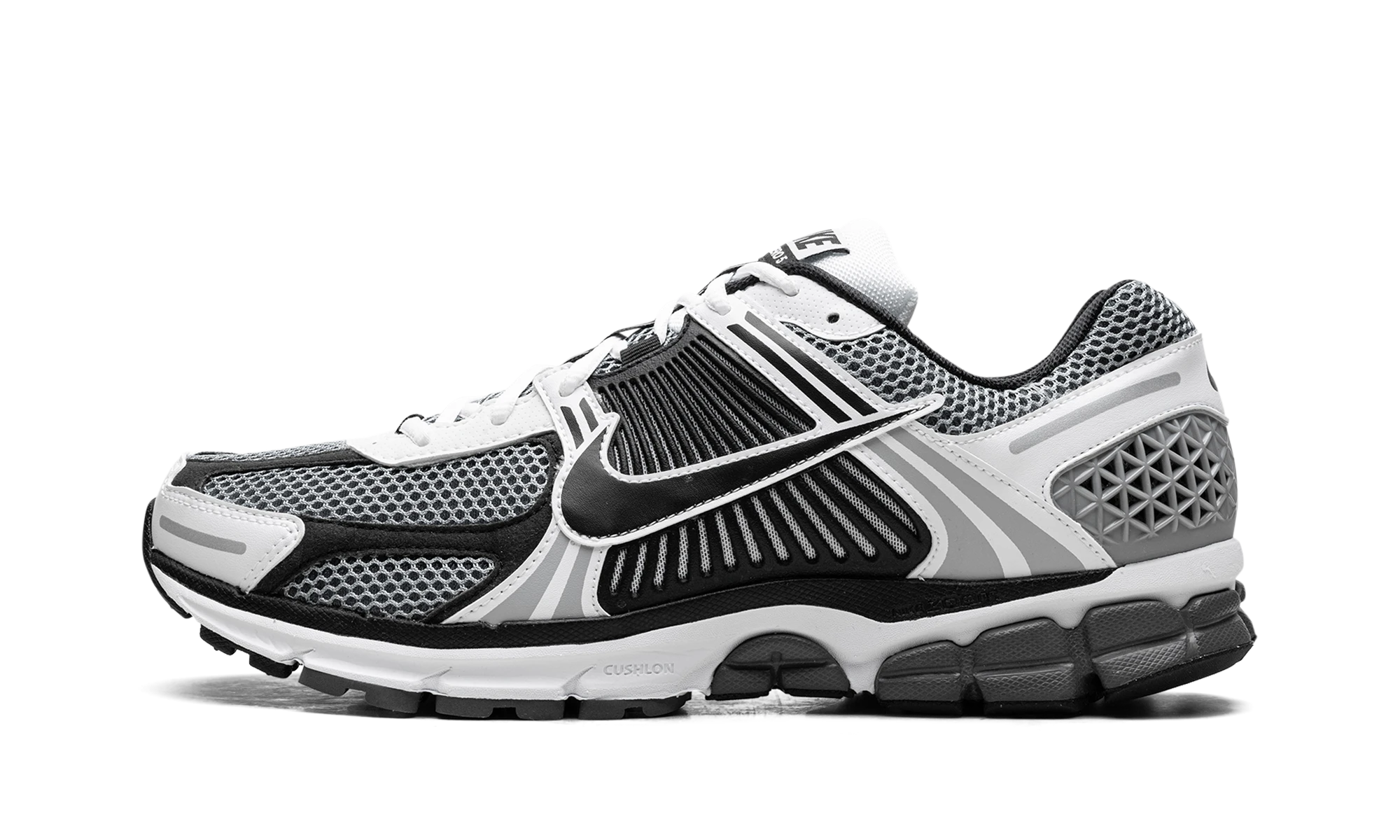 Sneaker Nike Zoom Vomero 5 SE SP Dark Grey Black White (CI1694-001) in leather grey, black and white — outer profile view.