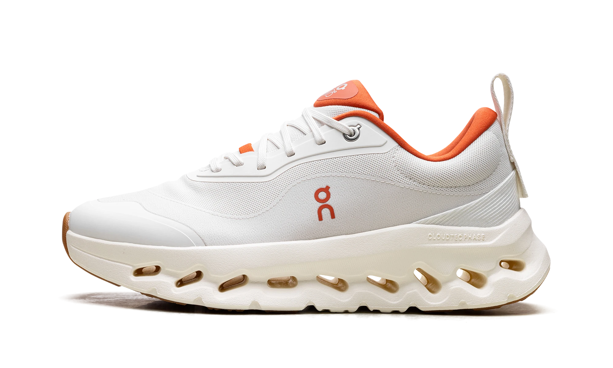 Sneaker On Running Cloudtilt 2 LOEWE White Orange in leather white and orange, available in Europe — outer profile view.