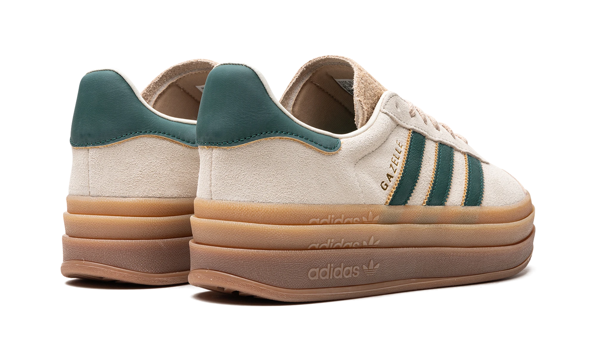 Adidas Gazelle Bold Magic Beige Collegiate Green (ID7056) - back view