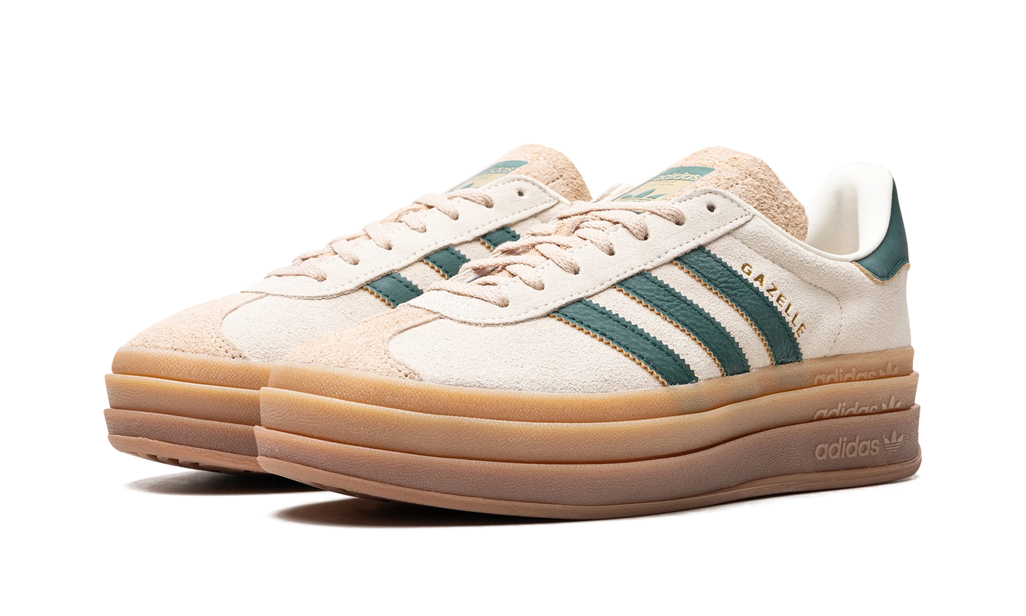 Adidas Gazelle Bold Magic Beige Collegiate Green (ID7056) - front view