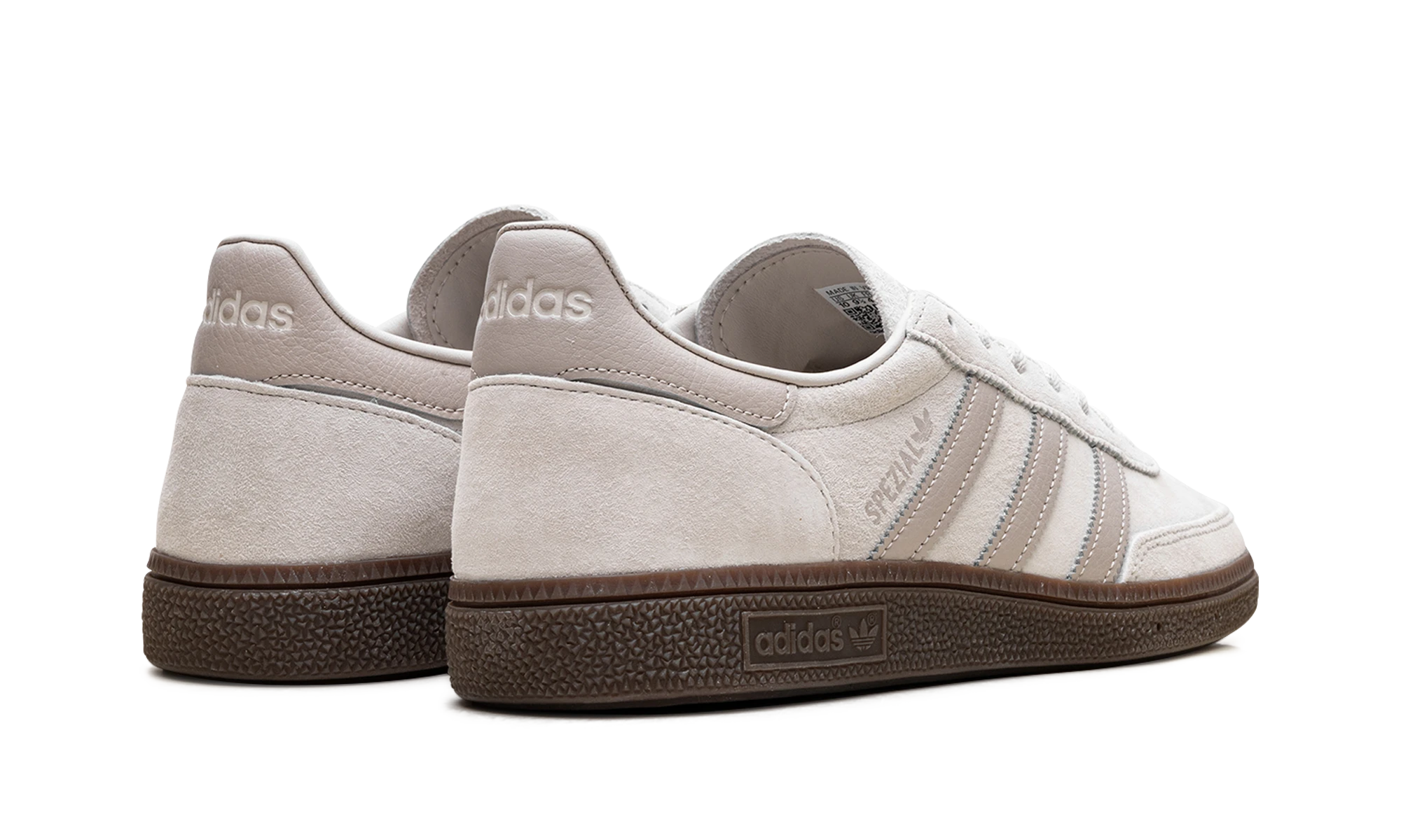 Paar Sneaker Adidas Handball Spezial Alumina Wonder Beige (IH3825) – nagelneu und authentisch mit Originalkarton.