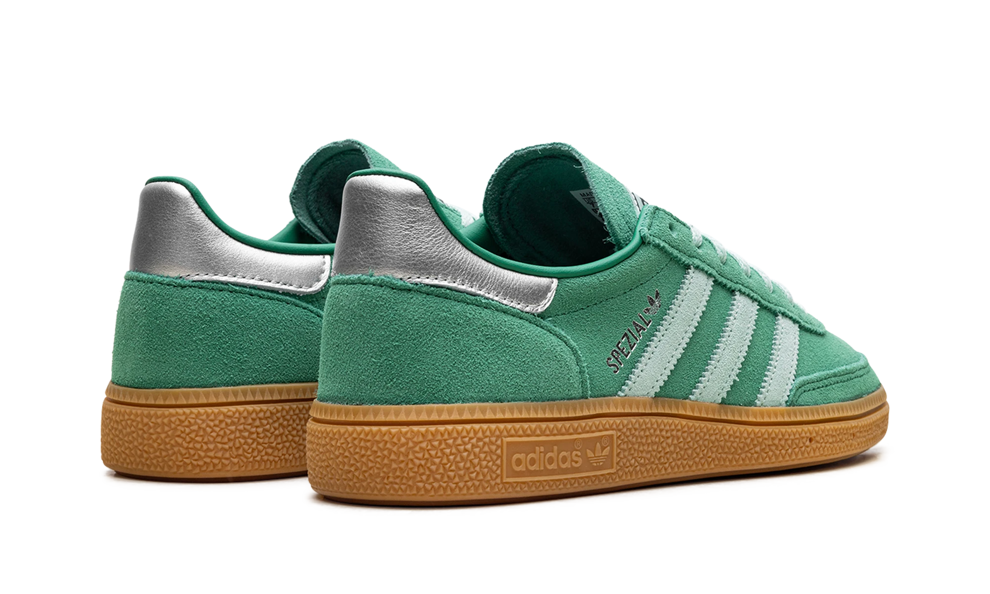 Paar Sneaker Adidas Handball Spezial Semi Court Green Clear Mint Gum (JS2908) – nagelneu und authentisch mit Originalkarton.