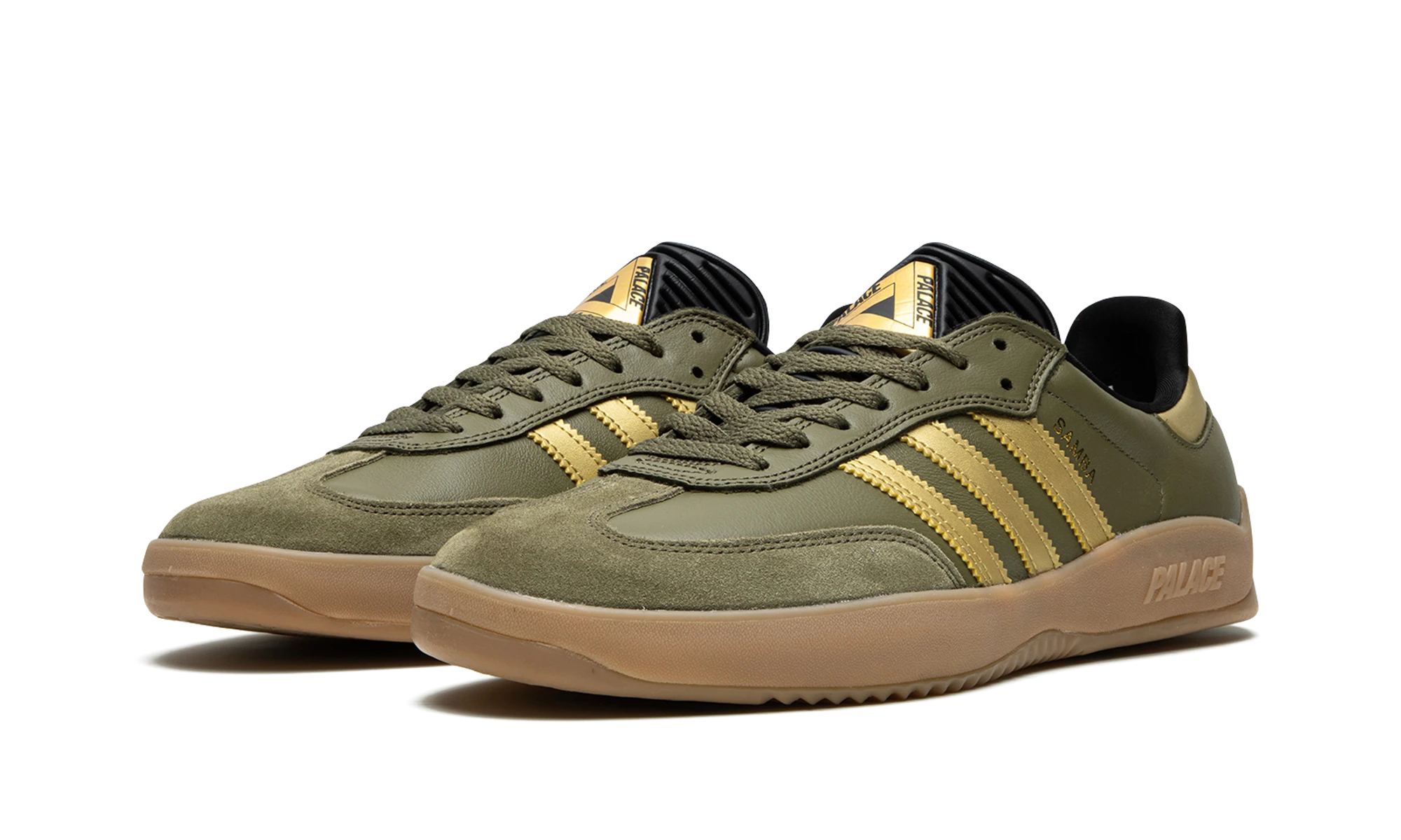 Pair of sneakers Adidas Puig Samba Palace Olive Gold brand new and authentic with original box.