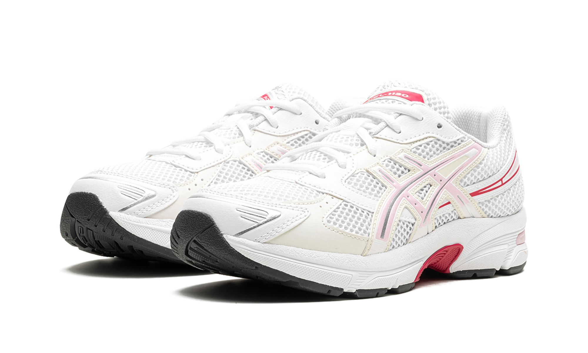 Detail of the inner side of the sneaker ASICS Gel-1130 Pink Salt (1204A163-103) blanc et rose.