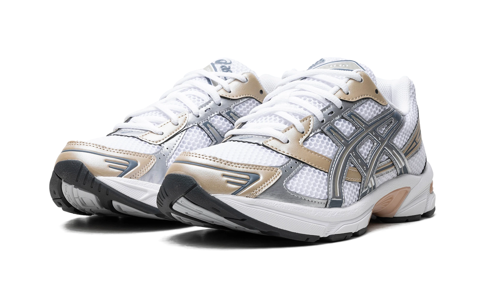 Detail of the inner side of the sneaker ASICS Gel-1130 White Wood Crepe (1201A256-117) blanc.