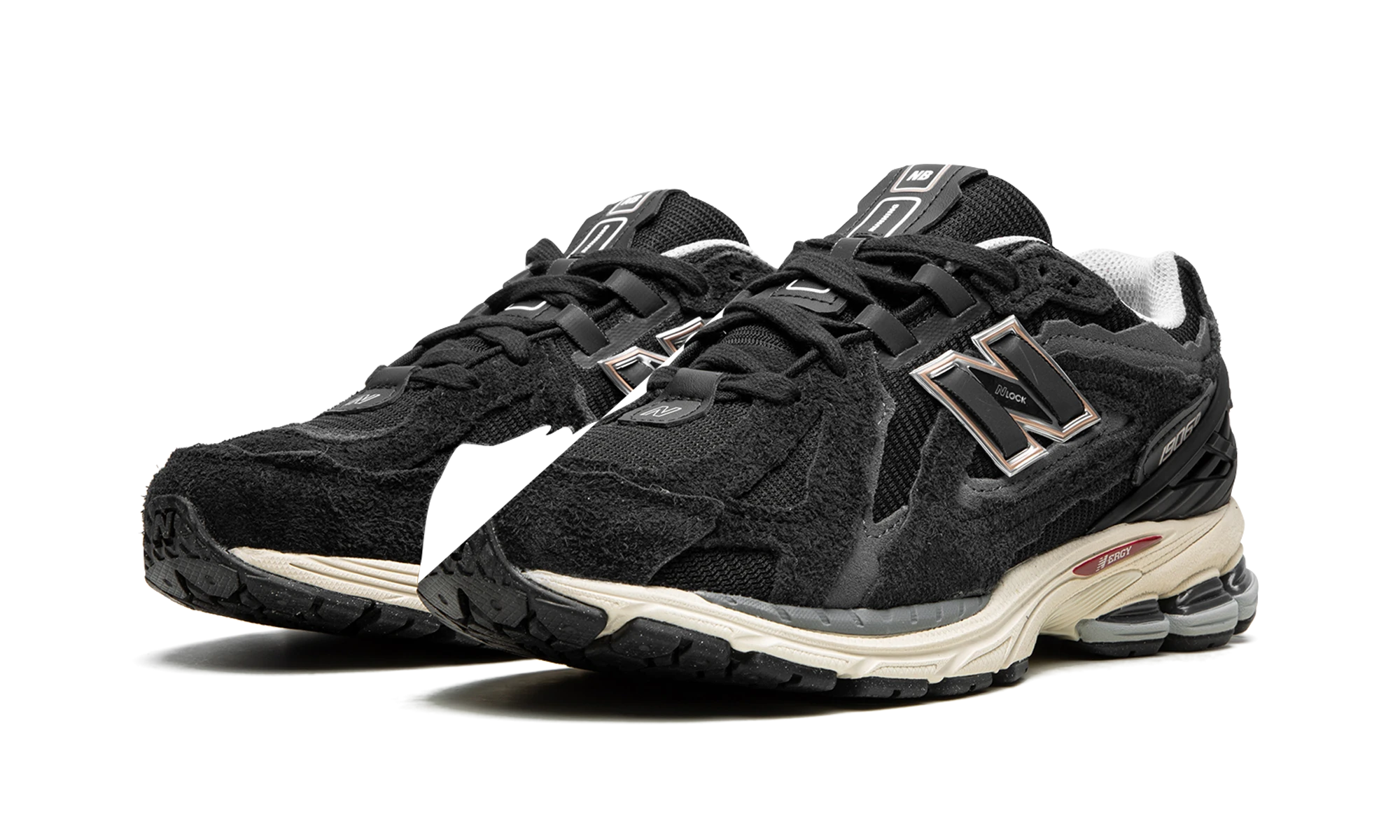Detail van de binnenkant van de sneaker New Balance 1906D Protection Pack Black (M1906DD) noir, argent et or.