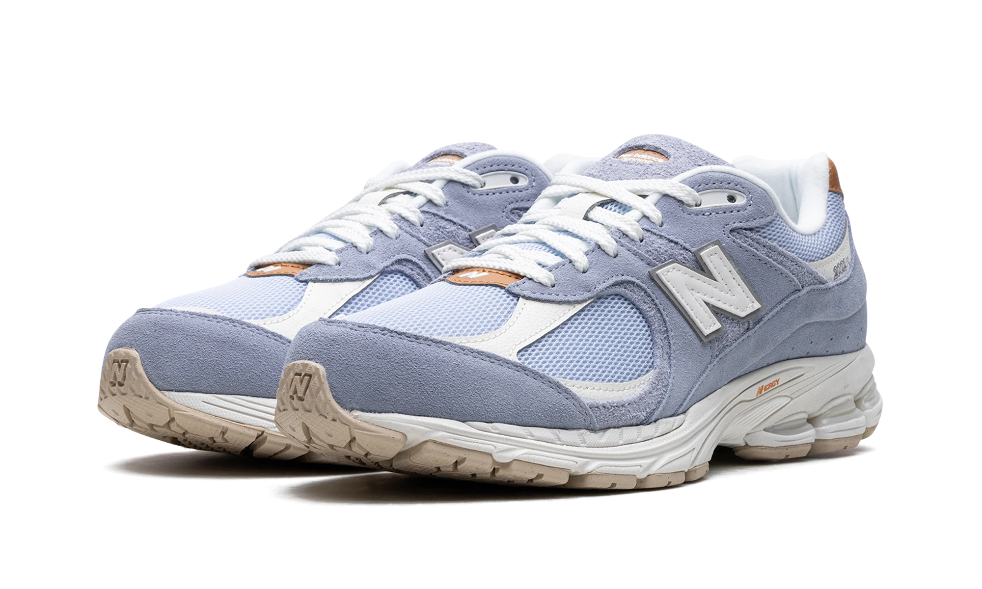 Detail of the inner side of the sneaker New Balance 2002R Wet Blue (M2002RSD) bleu.