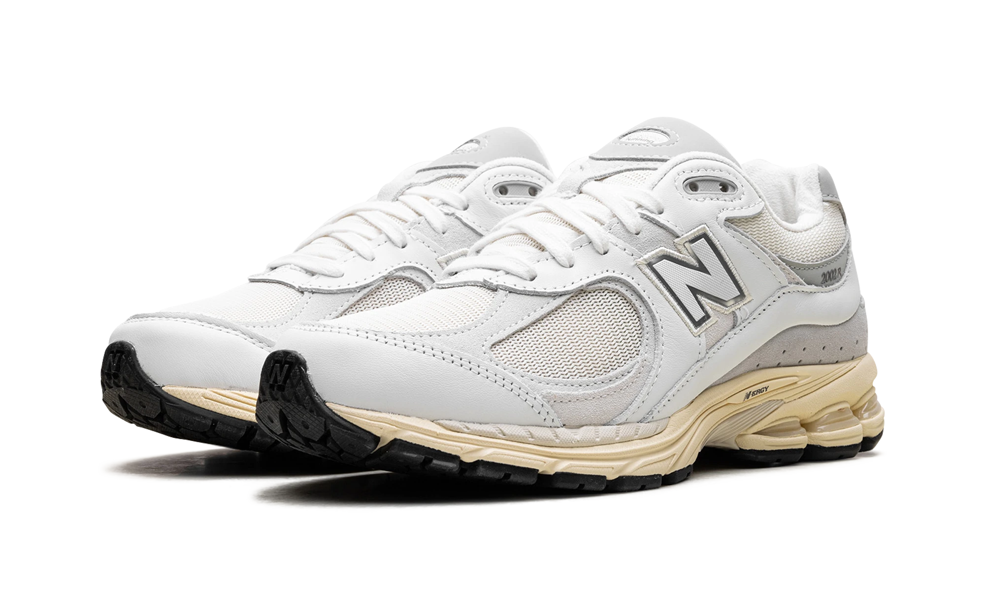 Yksityiskohta lenkkarit New Balance 2002R White Gold (M2002RIA) blanc et or sisäpuolelta.