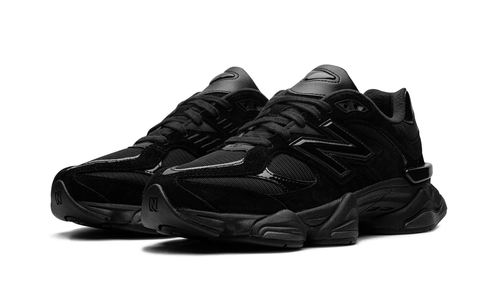 New Balance 9060 Triple Black Patent (U9060ZBO) - front view