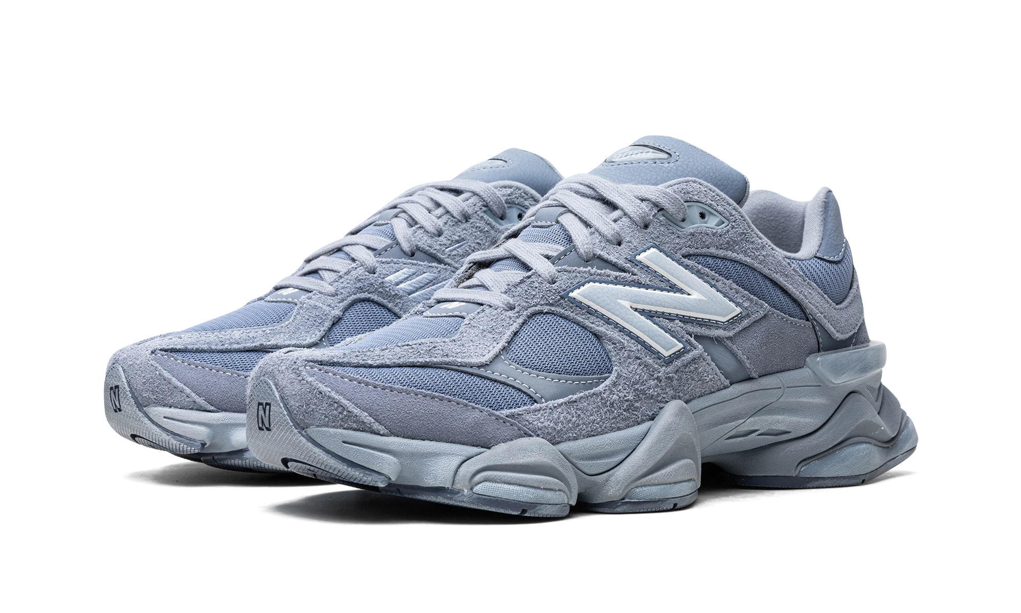 Detail van de binnenkant van de sneaker New Balance 9060 Vintage Indigo (U9060IB) gris et bleu.