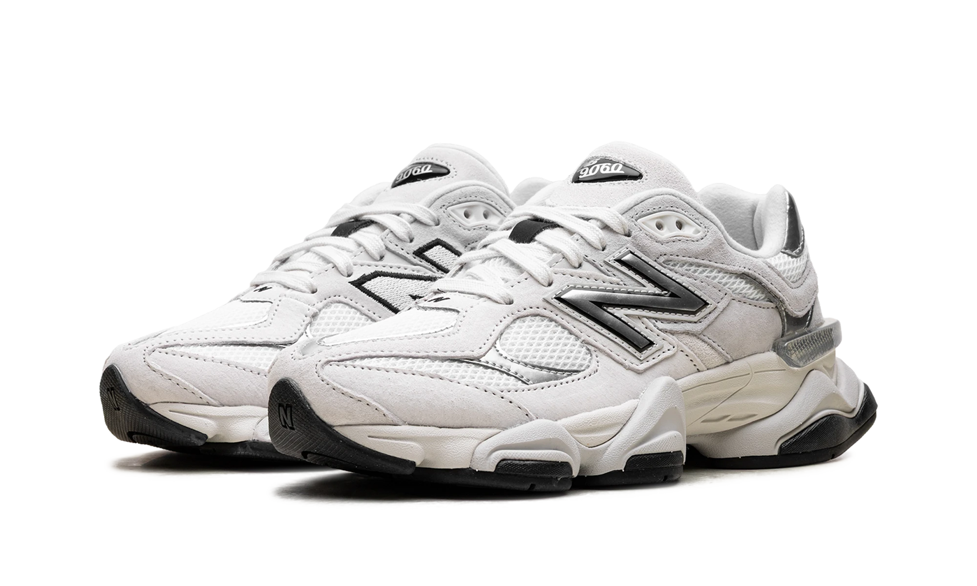 New Balance 9060 White Black Metallic Silver (U9060JRB) - front view