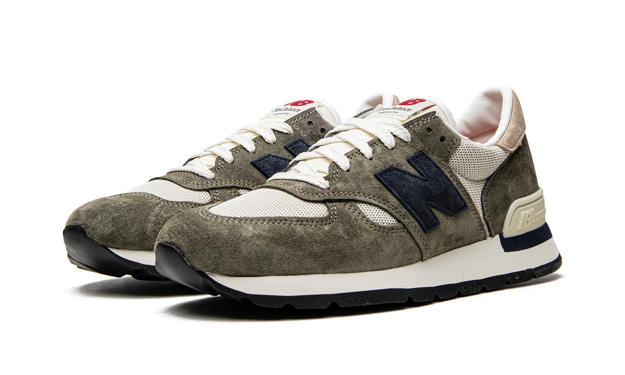 Detail of the inner side of the sneaker New Balance 990v1 MiUSA Grey Blue (M990WG1) gris et bleu.