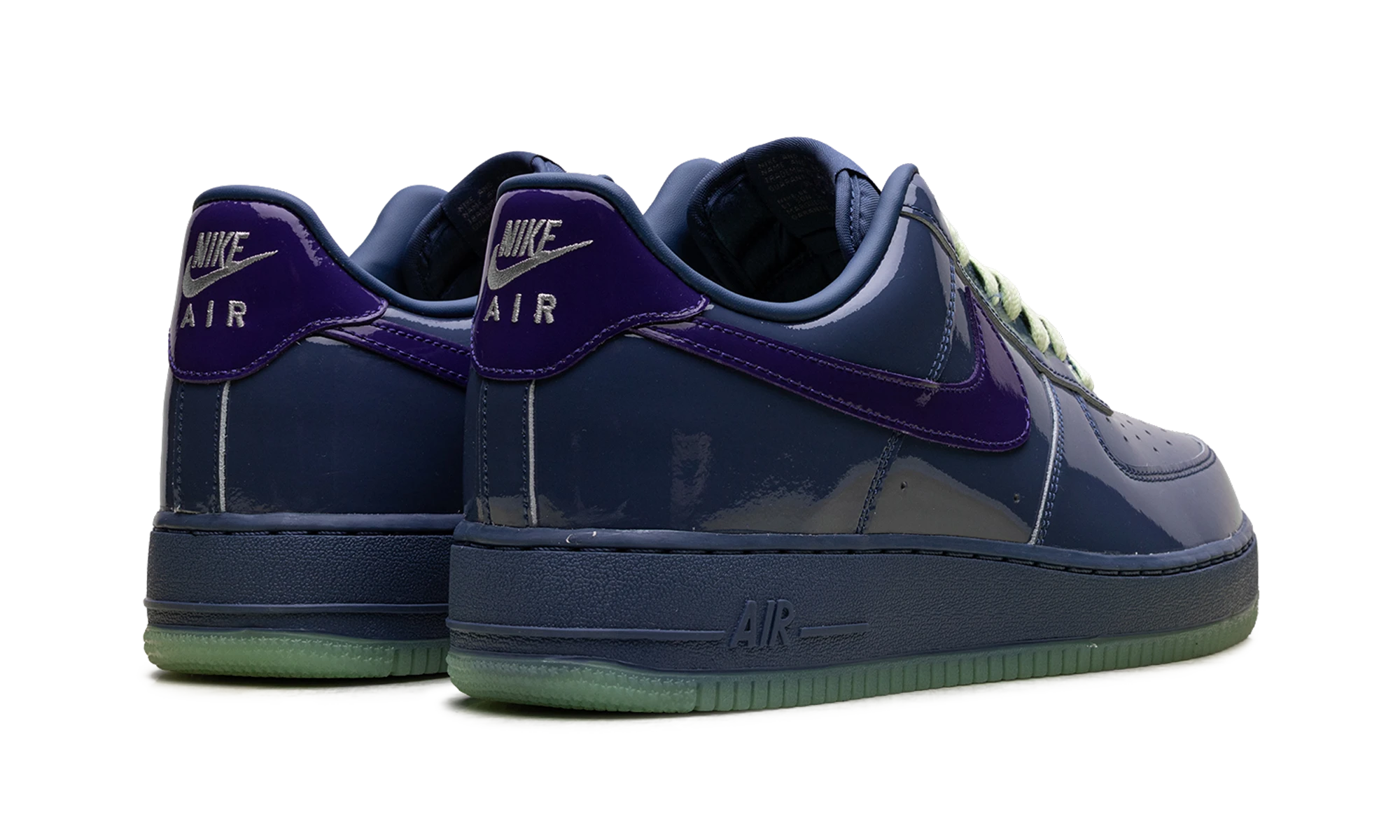 Pair of sneakers Nike Air Force 1 Low Patent Leather Mystic Navy Grape Ice (IO4489-400) brand new and authentic with original box.