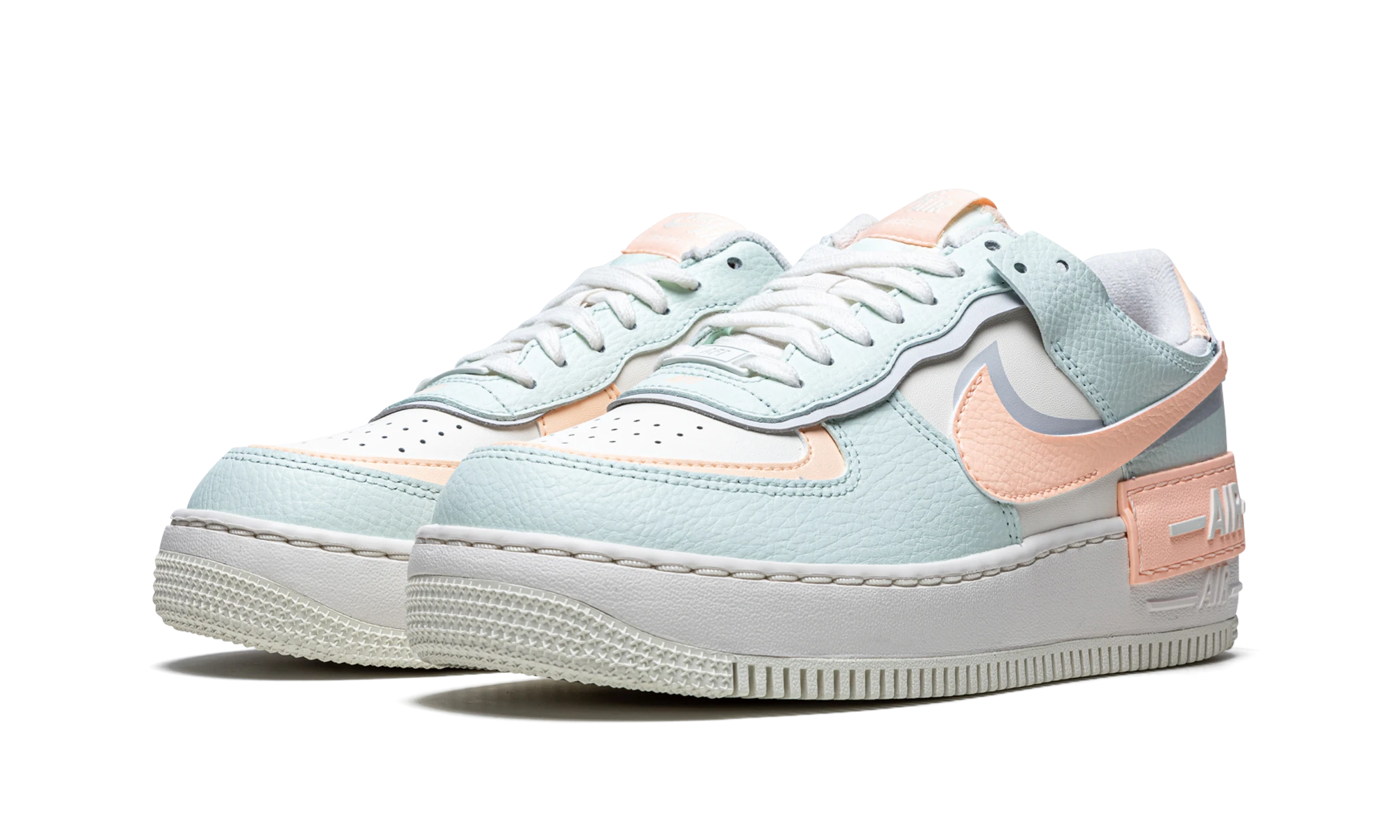 Detail of the inner side of the sneaker Nike Air Force 1 Low Shadow Sail Barely Green (CU8591-104) multicolore.