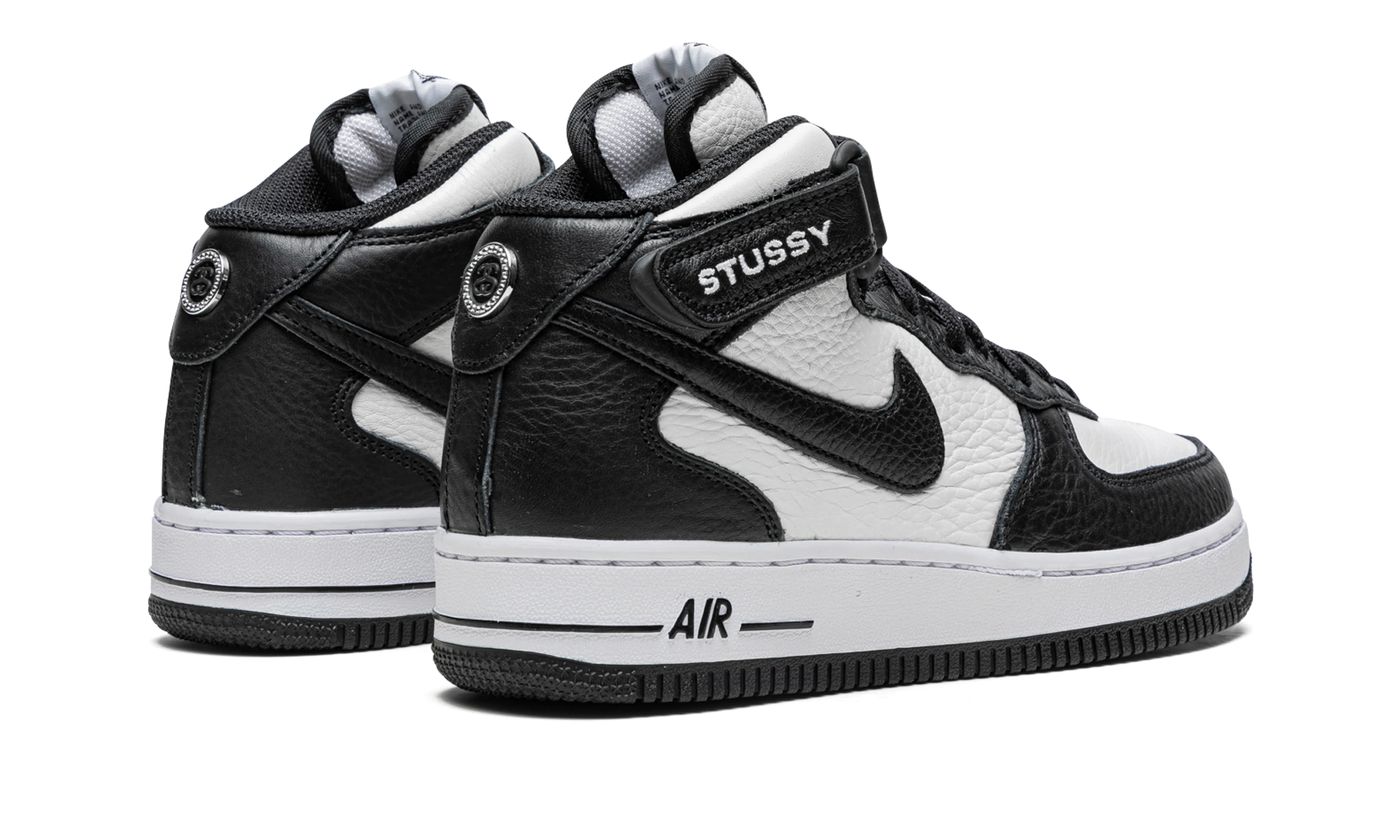cipők Nike Air Force 1 Mid Stussy Light Bone Black (DJ7840-002) pár – vadonatúj és hiteles eredeti dobozzal.