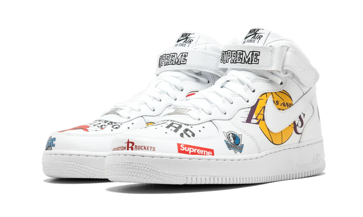 Nike Air Force 1 Mid Supreme NBA White (AQ8017-100) - front view