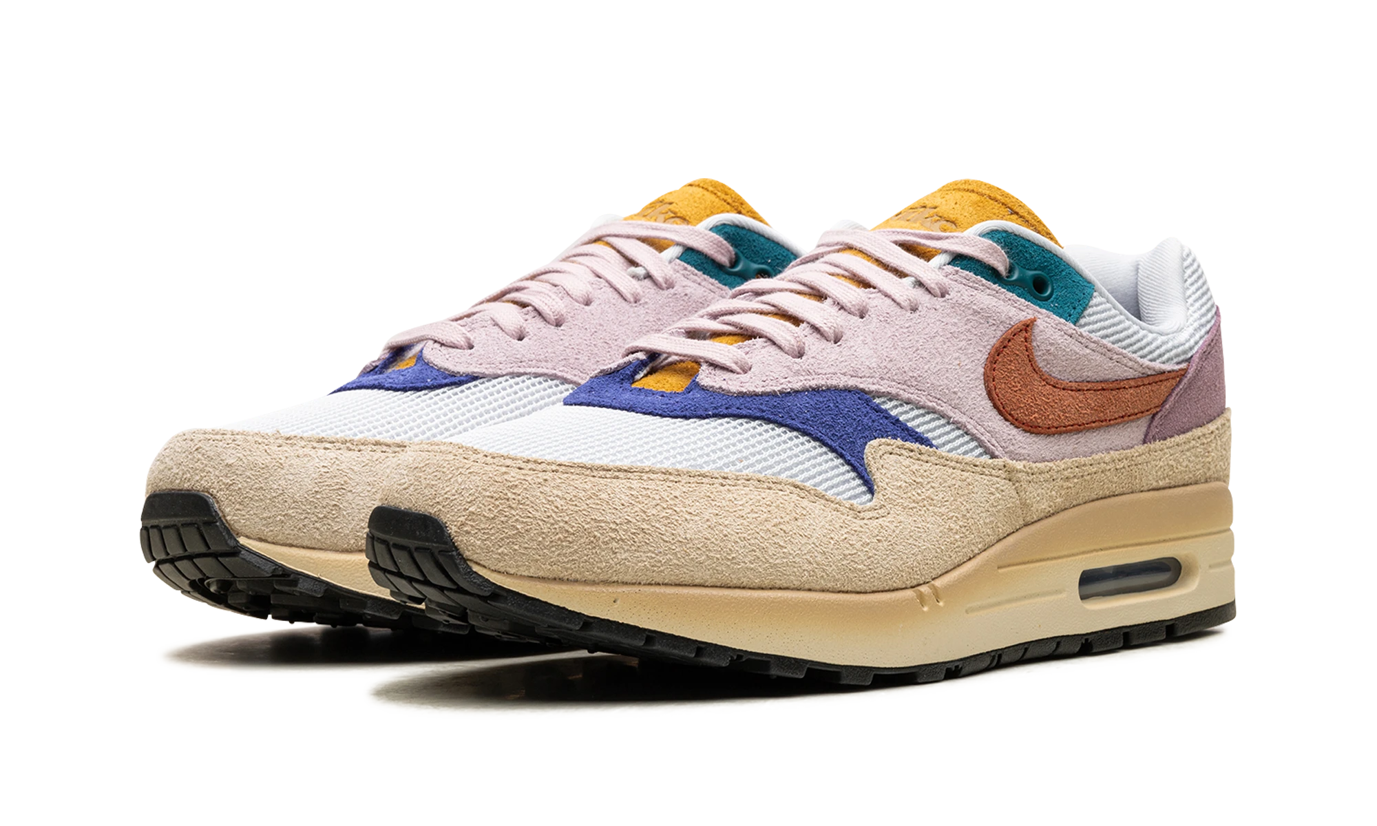 Detalje af indersiden af sneaker Nike Air Max 1 Tan Lines (FN7200-224) violet, gris et bleu.