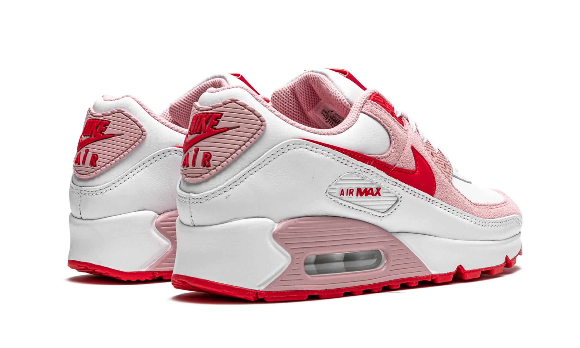 Paar Sneaker Nike Air Max 90 Valentine's Day (DD8029-100) – nagelneu und authentisch mit Originalkarton.