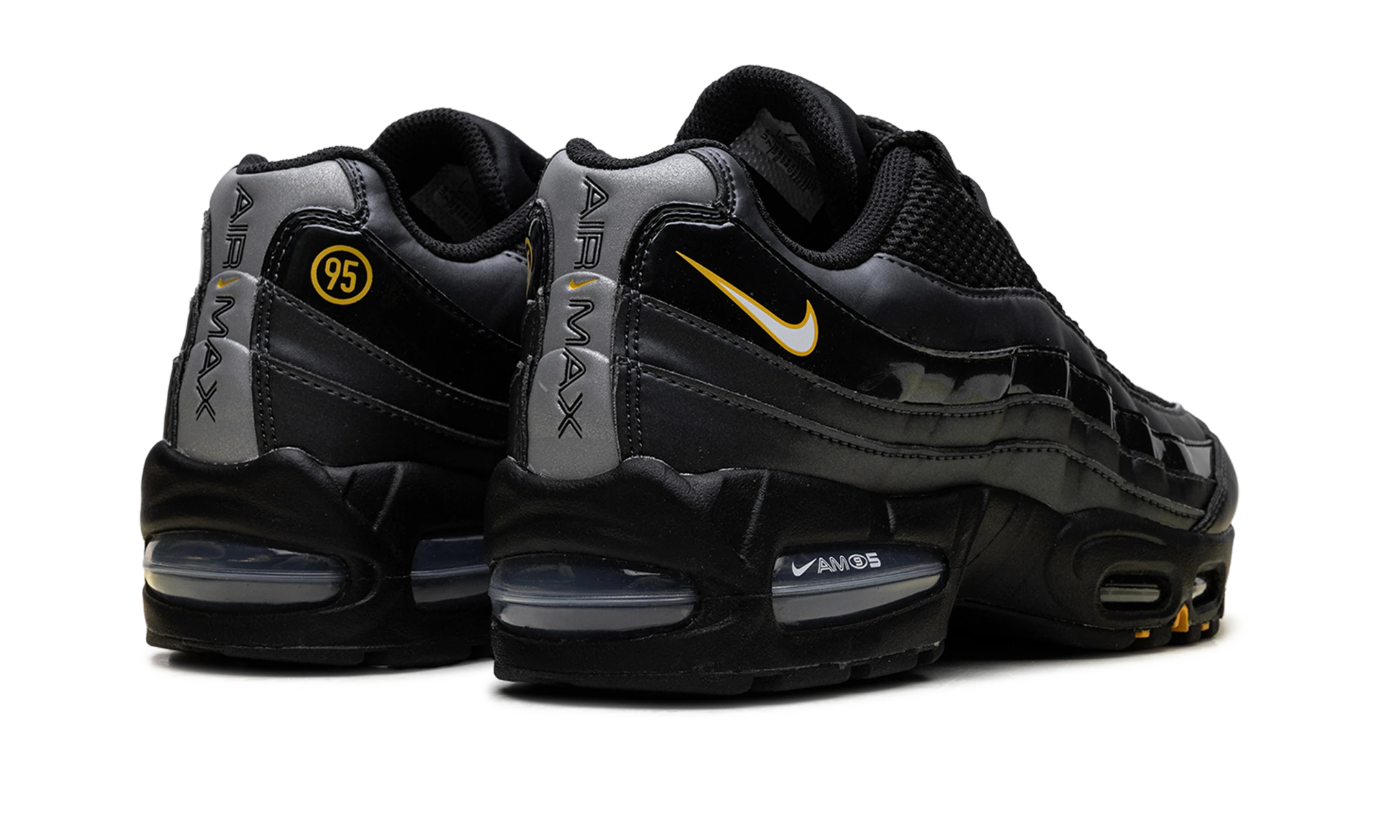 Vue arrière de la paire de sneakers Nike Air Max 95 SE Big Bubble Total 90 Black neuve et authentique.