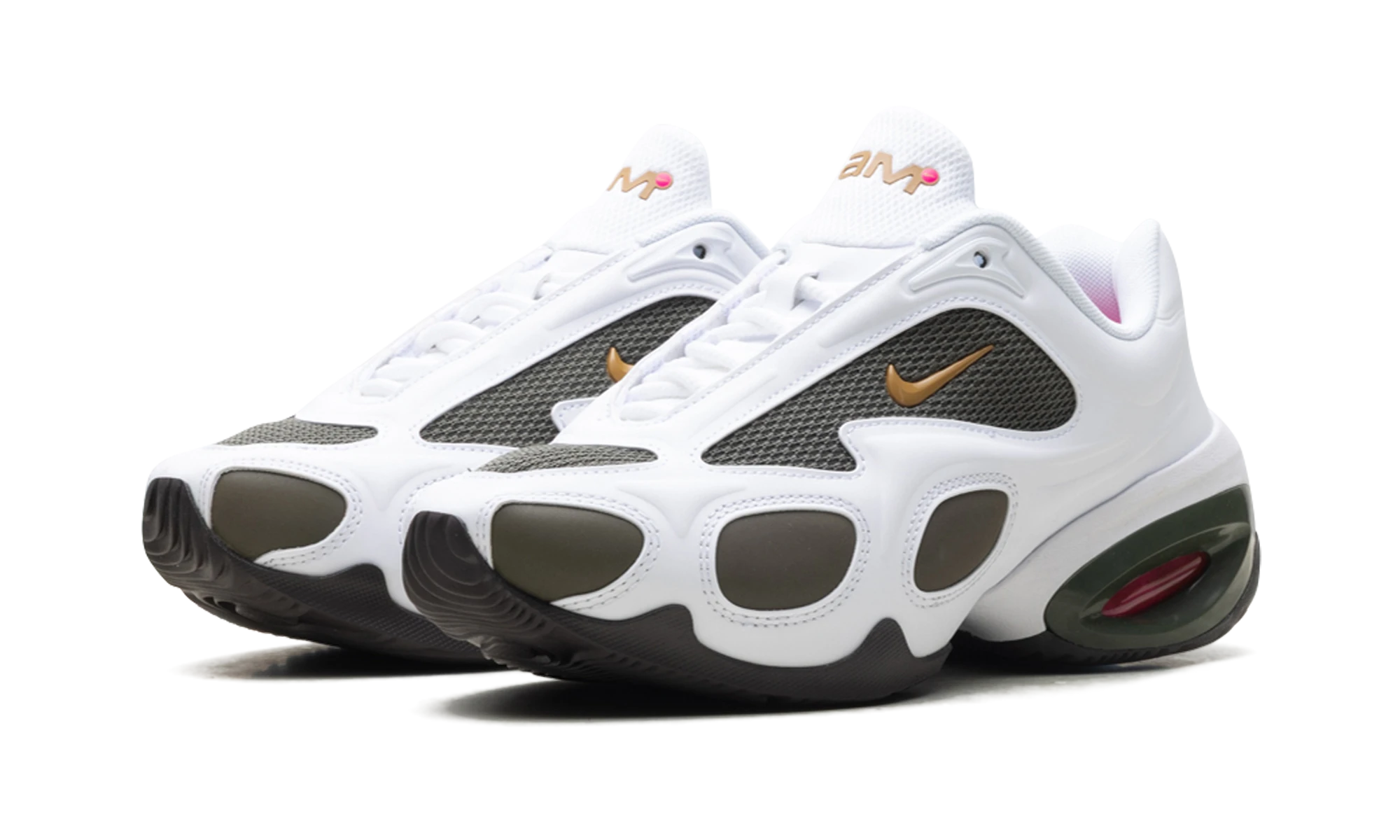 Detail vnitřní strany tenisky Nike Air Max Muse Veneda Carter White Hyper Pink (HV9928-100) blanc, rose et beige.