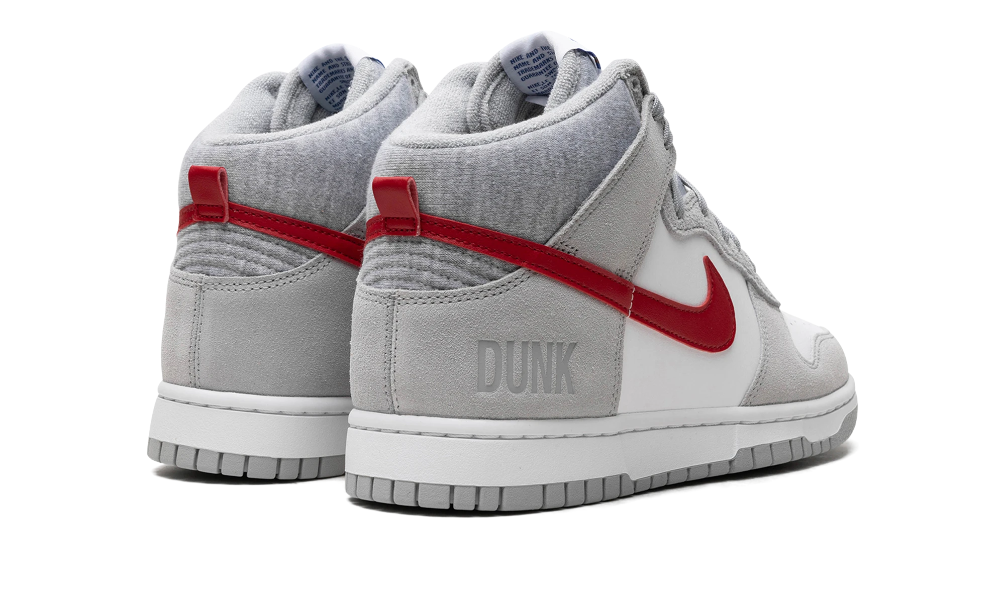 Pair of sneakers Nike Dunk High Light Smoke Grey Gym Red (DJ6152-001) brand new and authentic with original box.