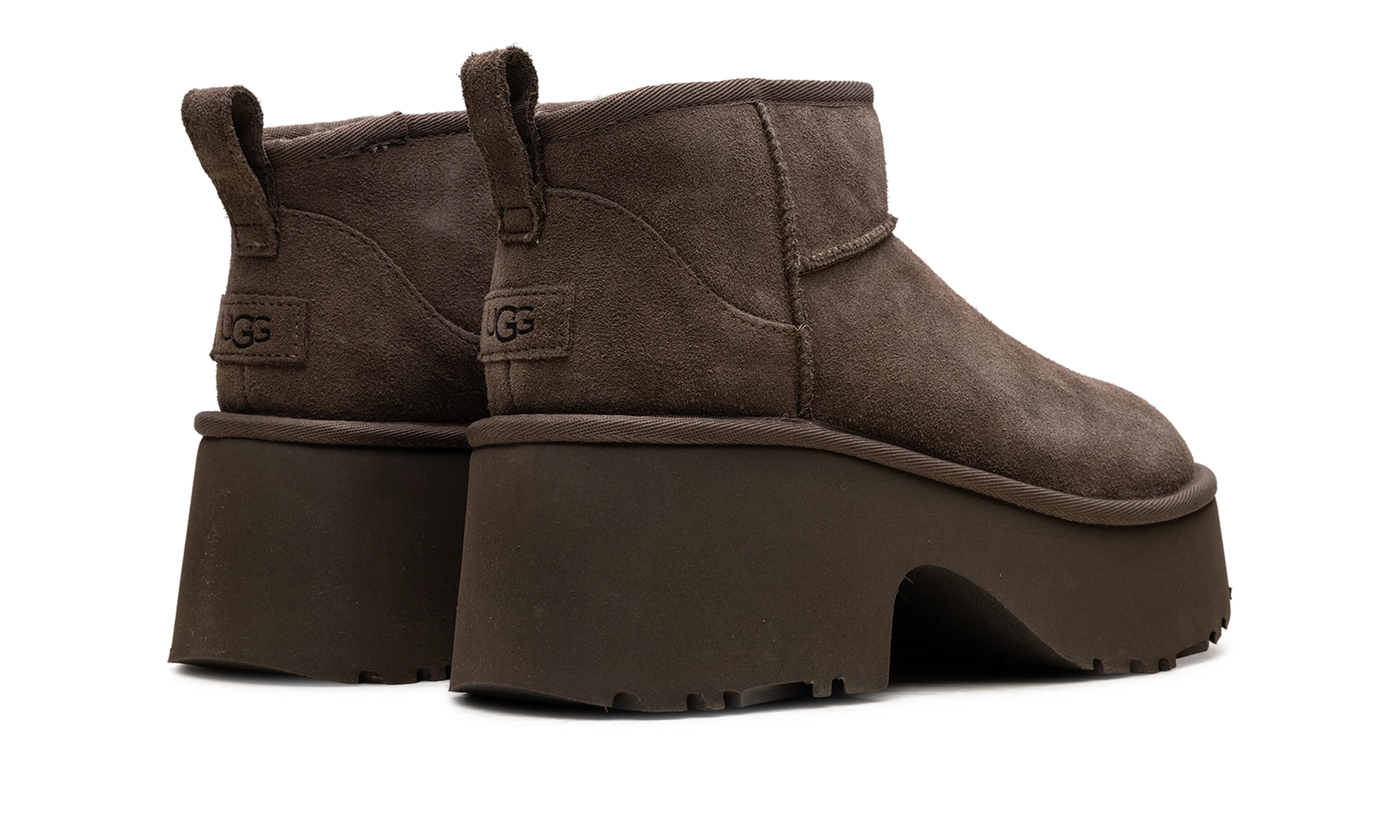 UGG Classic Ultra Mini New Heights Boot Hickory (1158311-HCK) - back view