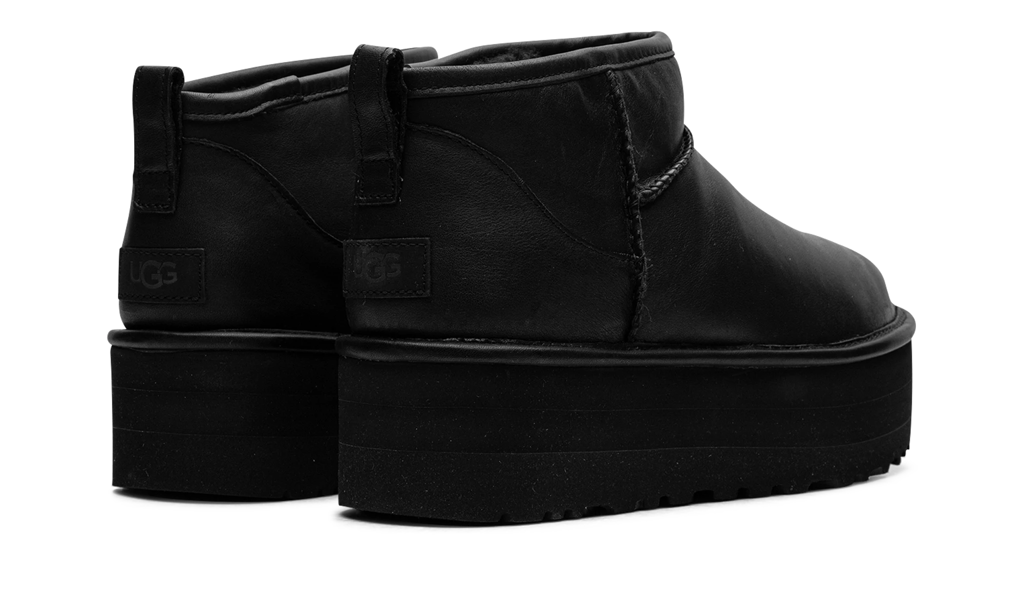 Pair of boots UGG Classic Ultra Mini Platform Boot Black Leather (1141510-BLLE) brand new and authentic with original box.