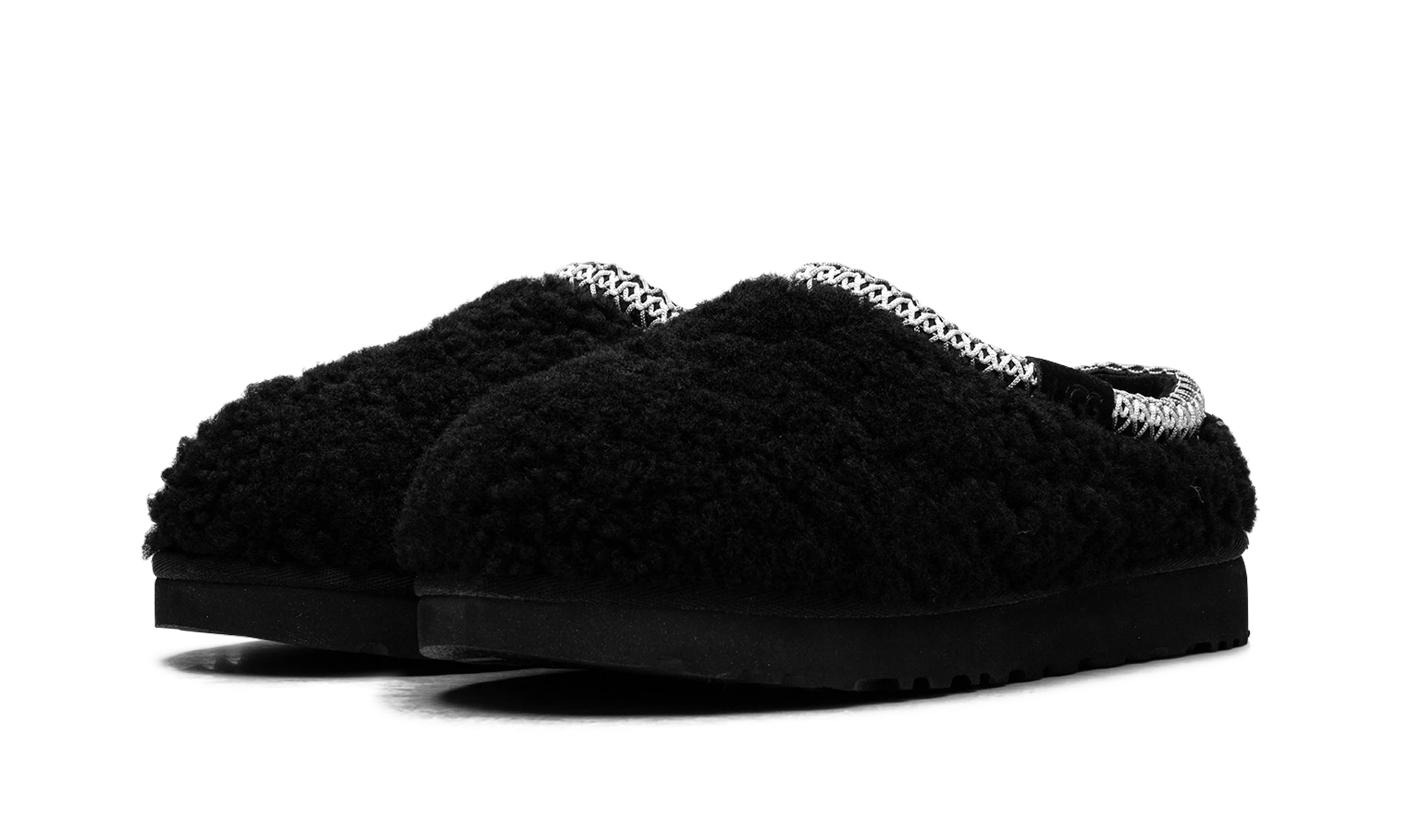 Detail of the inner side of the slipper UGG Tasman Maxi Curly Slipper Black (1158356-BLK) noir.