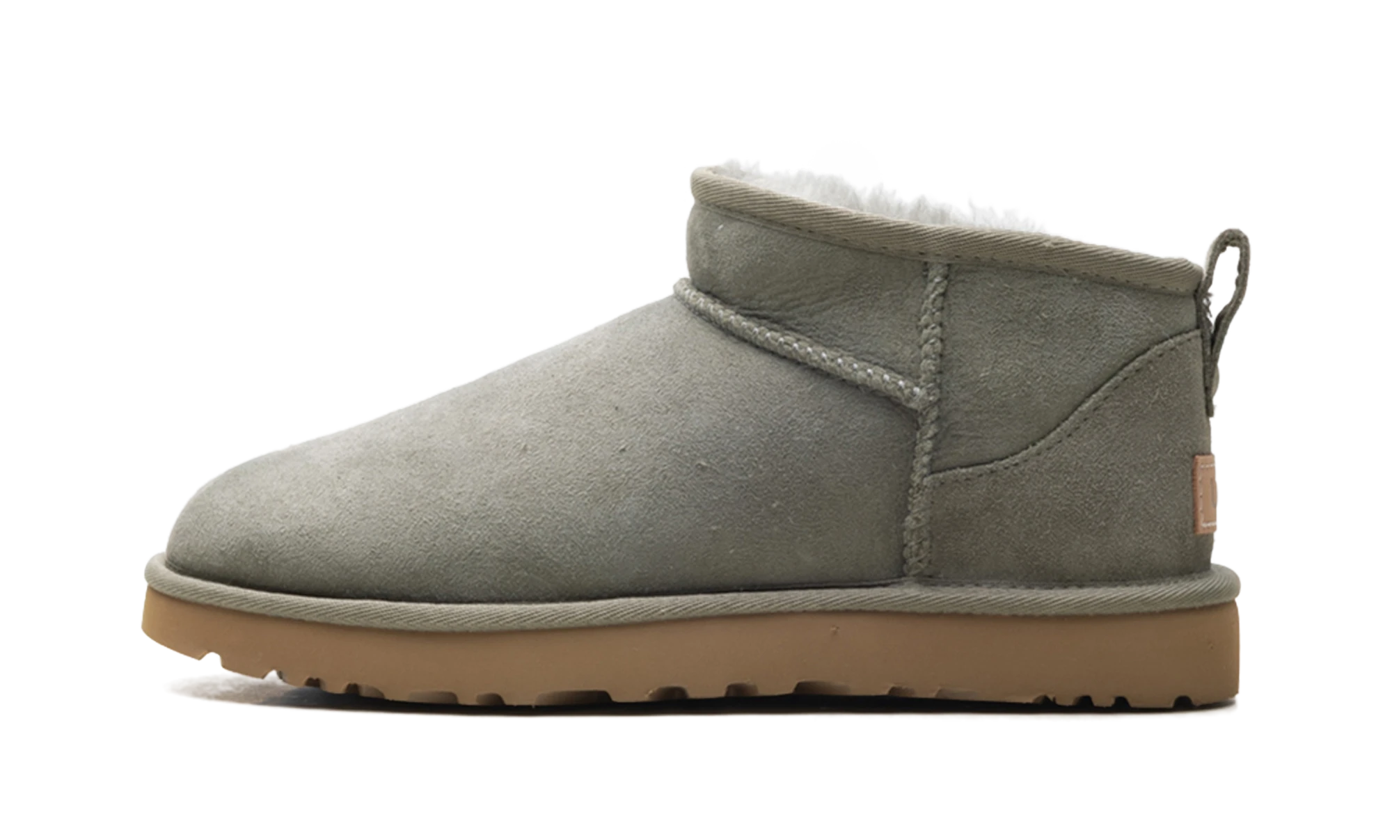 Boot UGG Classic Ultra Mini Boot Moss Green Amphora in multicolore, available in Europe — outer profile view.