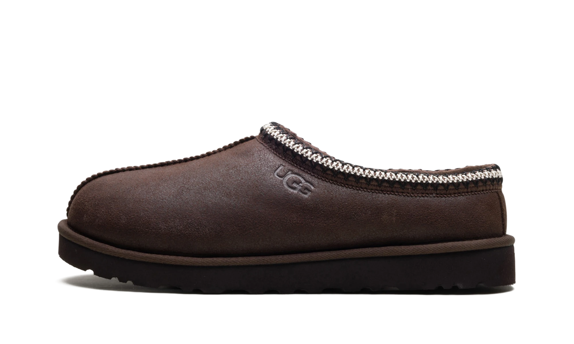 Copata UGG Tasman Distressed Slipper Burnt Cedar (1158172-BCDR) iz usnje — pogled od zunaj.