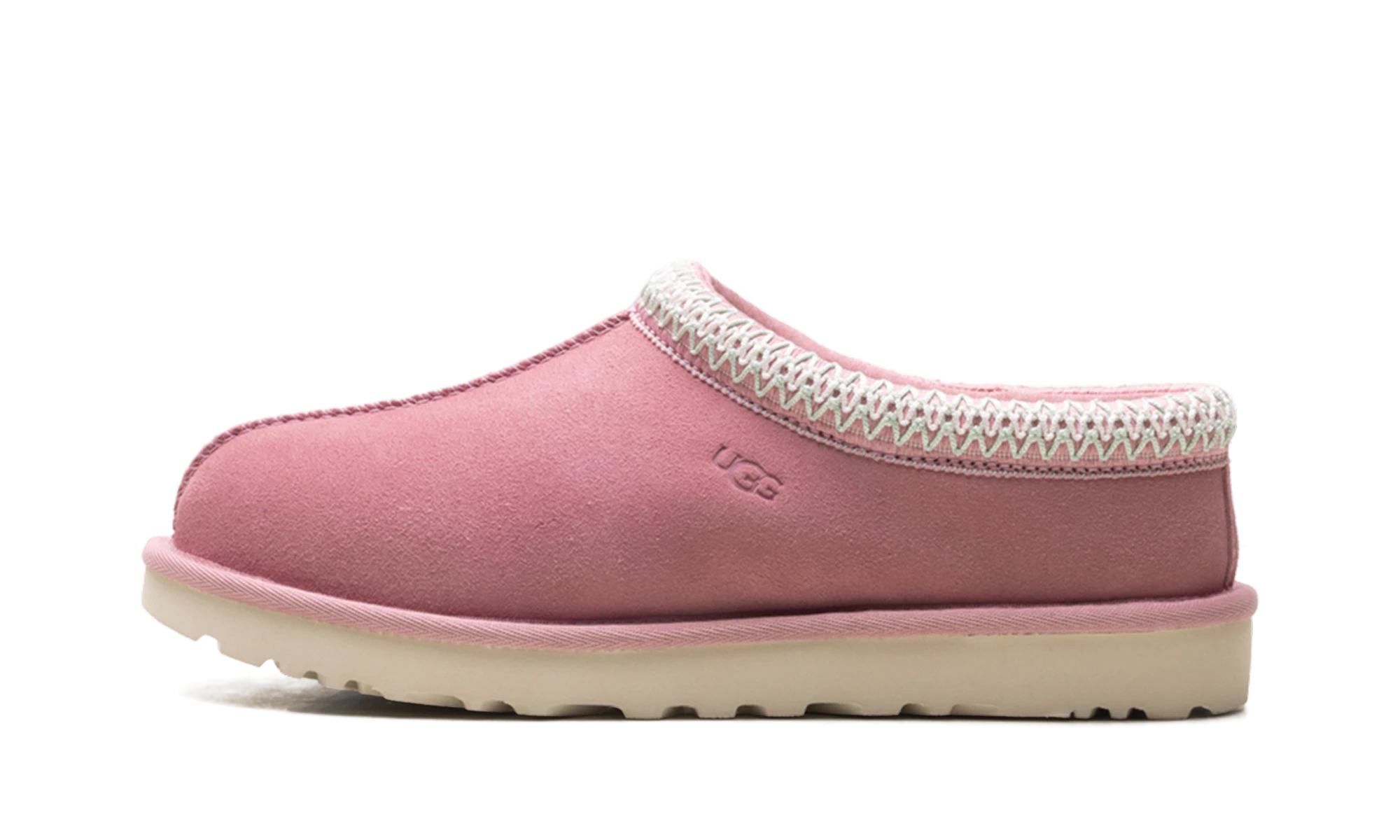 Slipper UGG Tasman II Slipper Horizon Pink in leather pink, available in Europe — outer profile view.