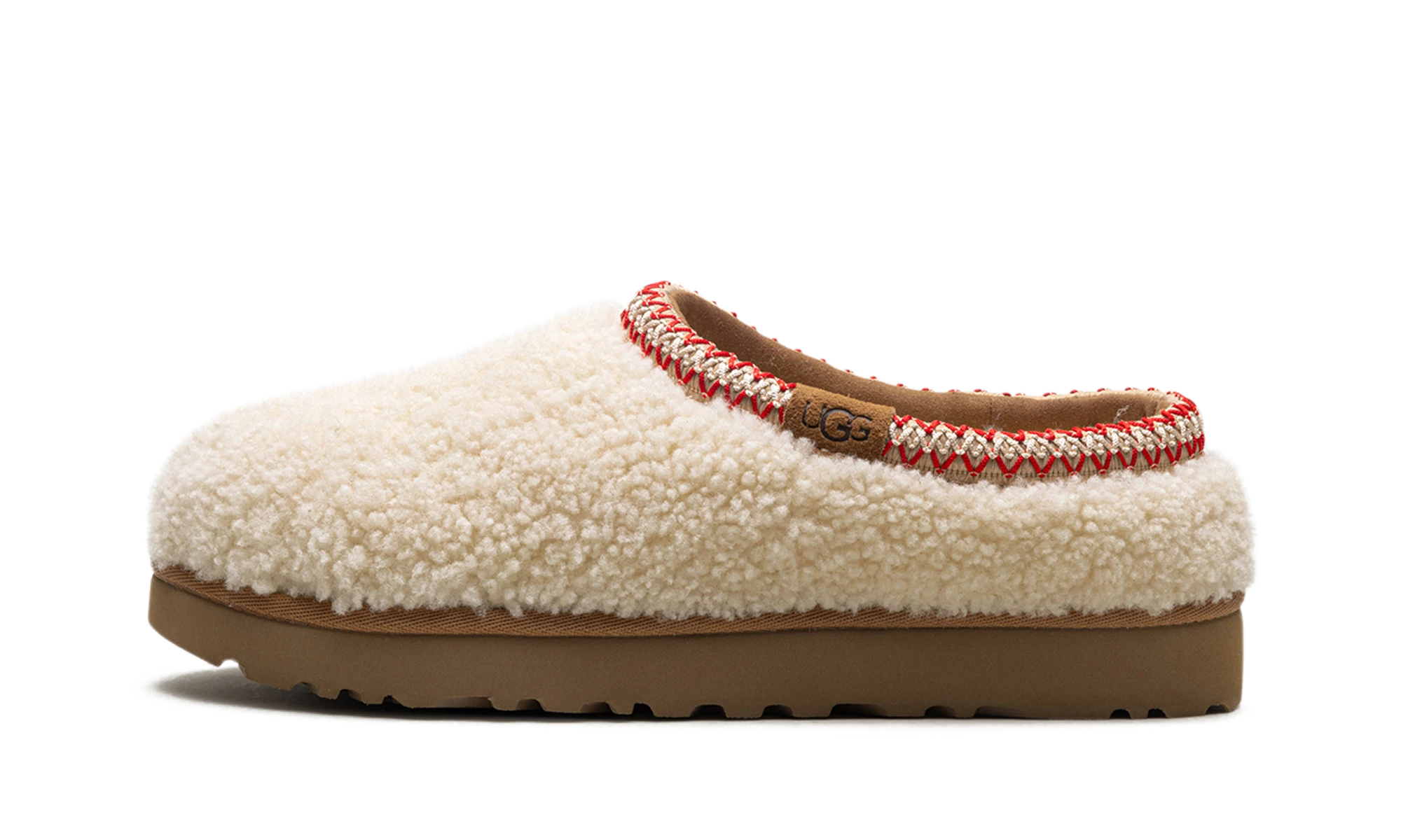 Slipper UGG Tasman Maxi Curly Slipper Natural (1158356-NAT) in leather — outer profile view.