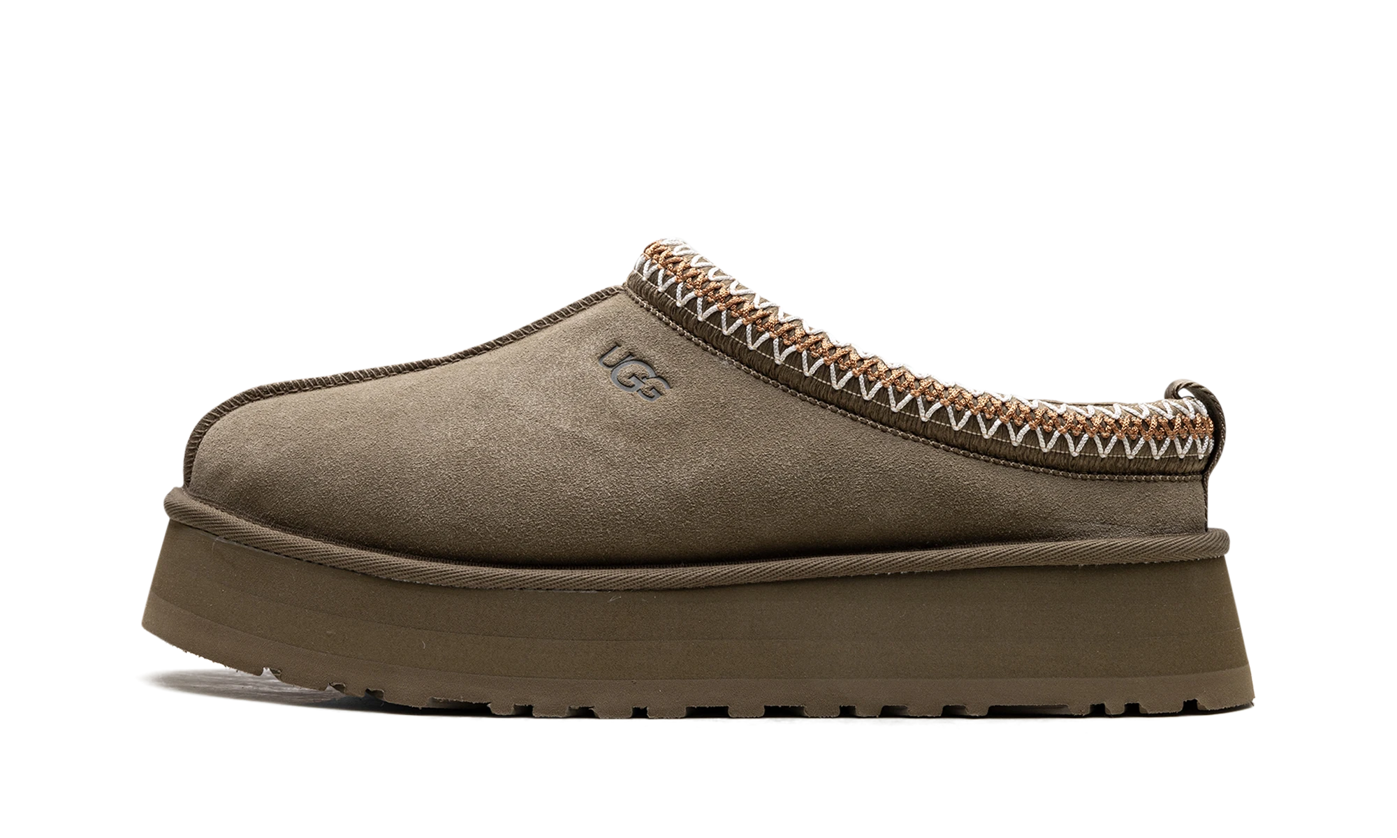 Detail of the inner side of the slipper UGG Tazz Slipper Antilope multicolore.